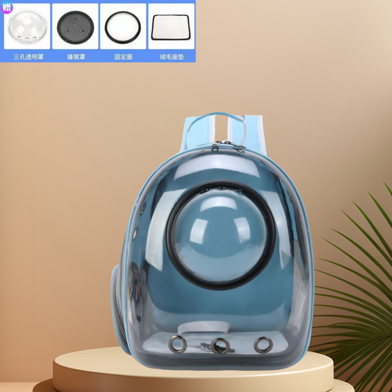 심플한 대용량 라이트블루 투명 모델에는 기저귀 교환 패드가 포함되어 있습니다.