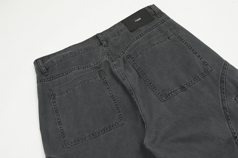 Men's Clothing high street water ins same style overalls loose heavy design sense multi pocket straight wide leg pants jeans_voghion.com