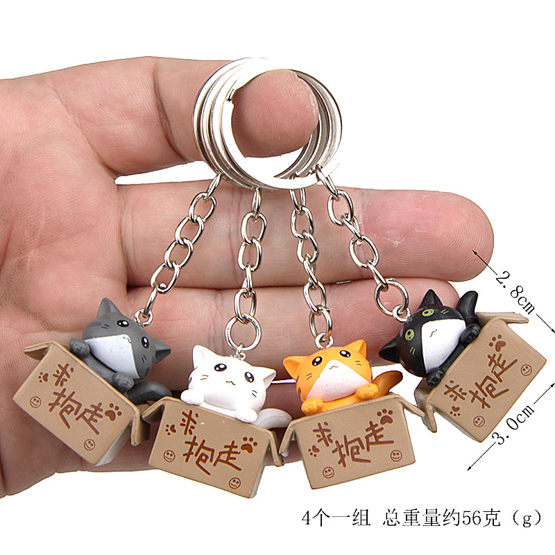 Lindo gato de dibujos animados llavero colgante creativo personalizado promoción actividad pequeño regalo puesto suministro al por mayor