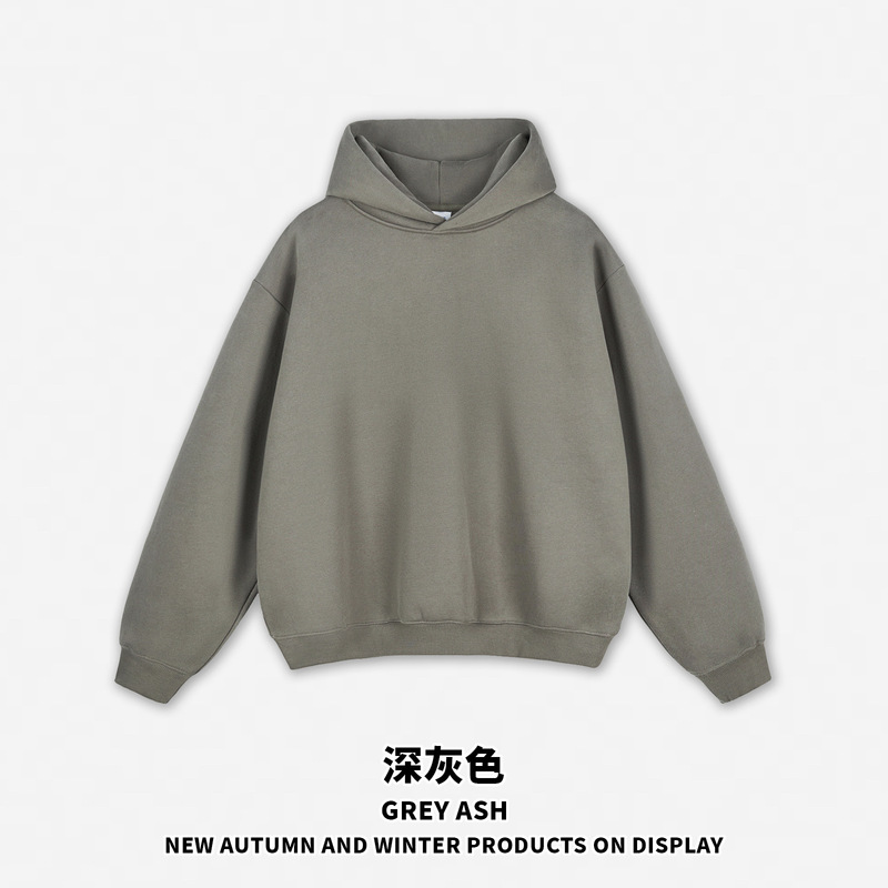 RS男装|跨境Boxy连帽衫短宽重磅350G抓绒cleanfit连帽卫衣hoodie|undefined