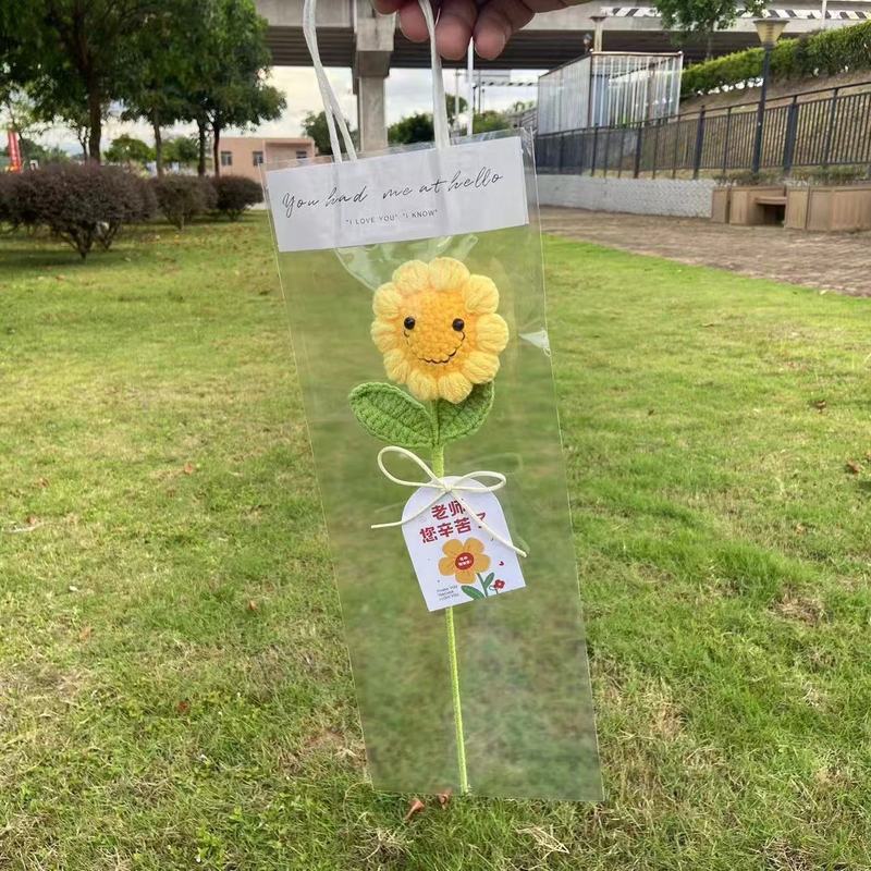 向日葵编织毛线花束成品创意仿真花送男女老师教师节礼物毕业谢师|undefined
