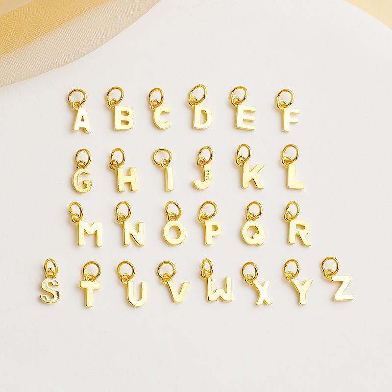 1g Weight Pendant Jewelry Making Type 1 Piece 6*8.3mm 925 Sterling Silver Letter Pendant DIY Accessories