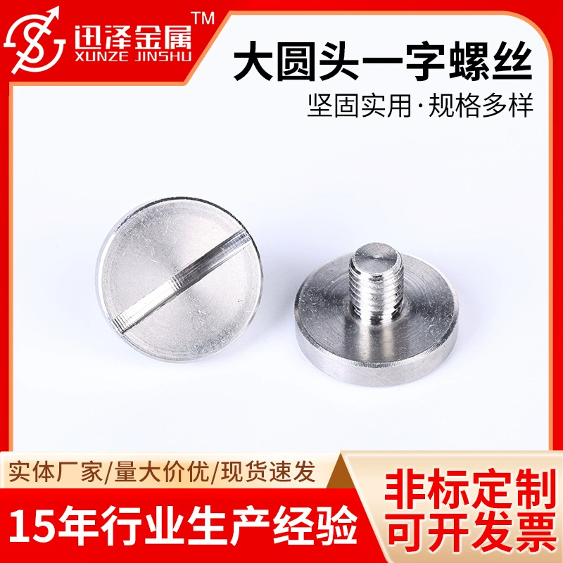 Большая круглая головка, один шуруп, нестандартная обработка, плоская головка, один слот, круглый винт из нержавеющей стали