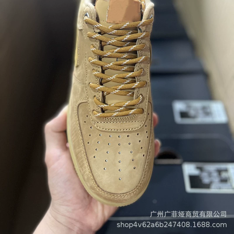 Кроссовки Nike Air Force 1, пшеничные кроссовки для мужчин и женщин, спортивная обувь