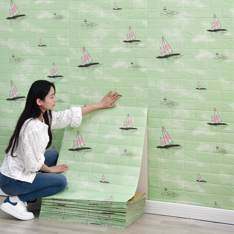 Papel pintado autoadhesivo impermeable a prueba de humedad sala de estar dormitorio 3D estéreo pegatina de pared papel pintado pared del hogar autoadhesivo decoración de la pared