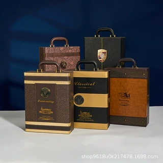 加工定制红酒包装盒厂家直销红酒盒大双支酒礼盒通用2瓶装酒箱子