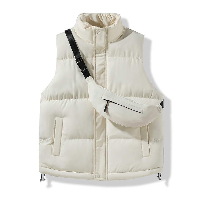 Transfronterizo otoño y invierno chaleco de hombre chaleco de color sólido marca de moda coreana engrosado caliente hombre gran camisa de hombro de pareja