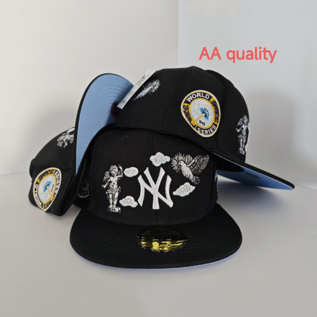 2025 nueva venta caliente exportación transfronteriza MLB gorra de béisbol AA patrón ala plana tamaño de moda sombrero de ala plana