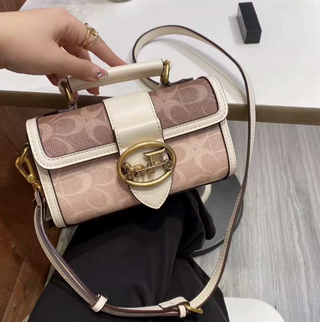 Luxury Genuine Leather Small Square Handbag For Women 2025 New Arrival Contrast Color Fashion Crossbody Shoulder Bag - Thumbnail 8