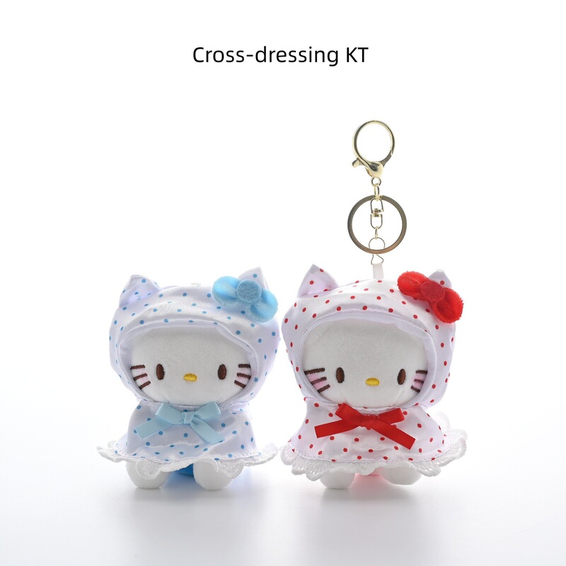 Raincoat Kt Cross-Dressing Kt Baby Keychain Raincoat Kitty Pendant Doll School Bag Pendant Girl Cute