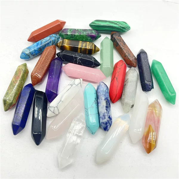 Factory wholesale hot sale natural crystal agate gem hexagon column bullet Crystal column pendant jewelry accessories
