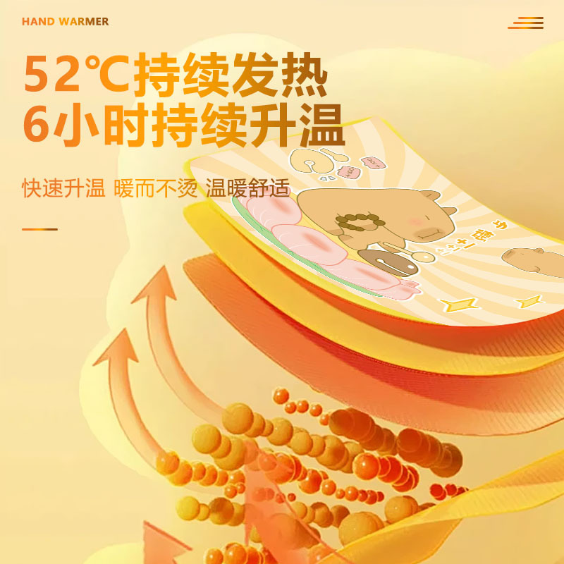 Cartoon Warm lindos calentadores de manos y pies, bebés calientes Kapibara, calentador de manos y pies auto-calentador, calentador desechable