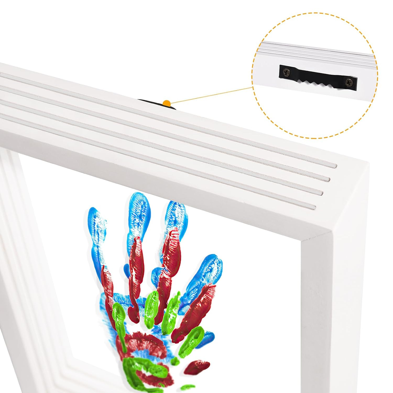 Marco de fotos de bricolaje, marco conmemorativo de impresión a mano, marco de fotos hecho a mano, mesa de escritorio