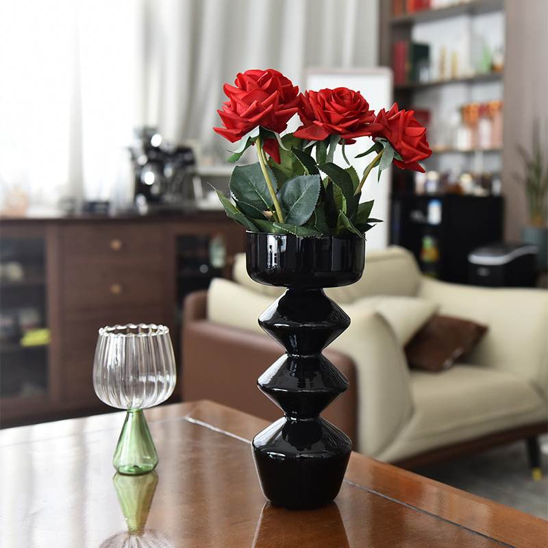 INS diseñador burbuja negro florero de cristal cafetería B & B suave decoración de fondo