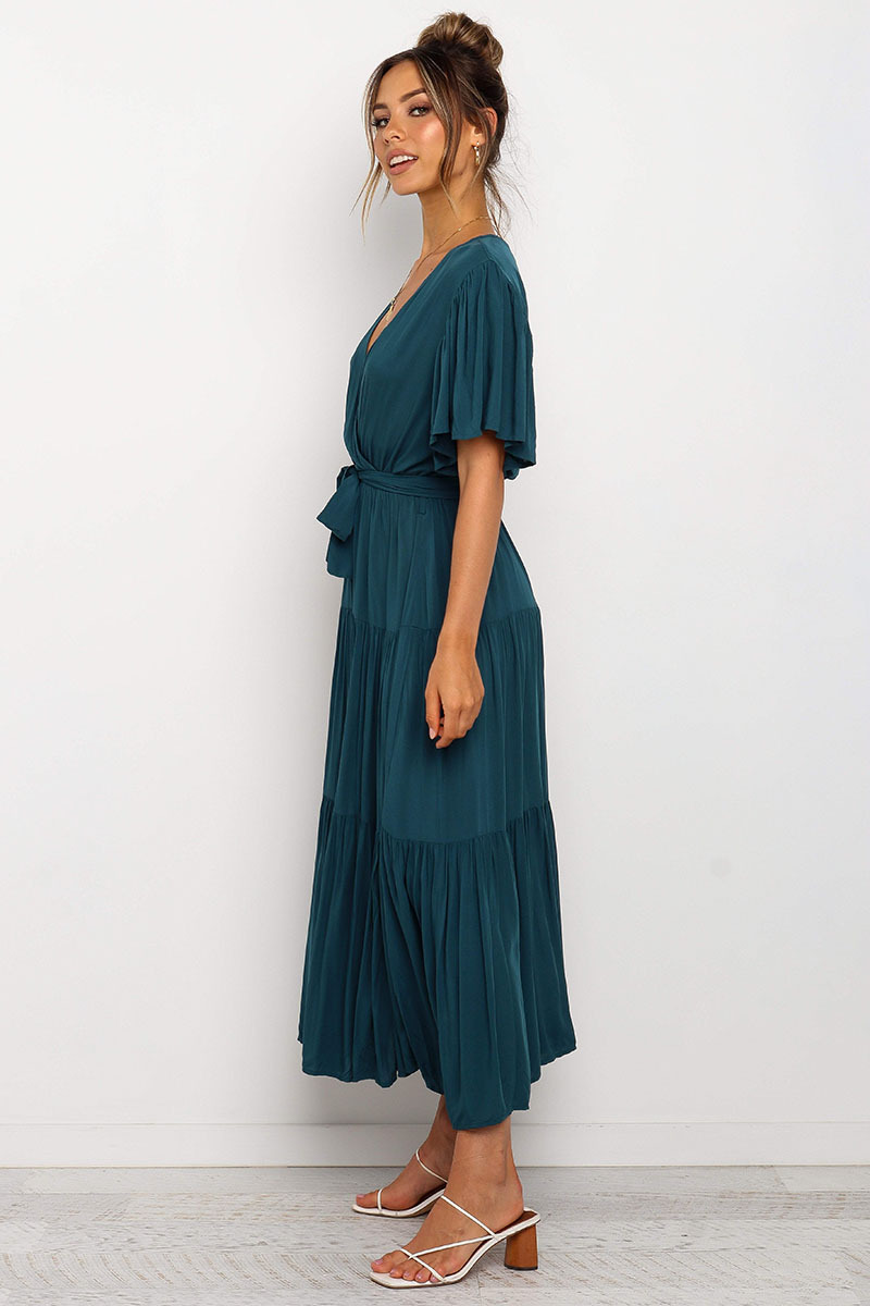 269g Weight Midi Dress Dress Length Type Short Sleeve Sleeve Length Princess Dress Dresses Type Regular Sleeve Sleeve Type Cotton, Polyester Fabric Type Mid Waist Waist Line Holiday, Daily, Selfie Occasion V Neck Neckline Regular Fit Fit Type Solid Color Pattern Summer Season Women's Gender Casual, Elegant, Streetwear Style Wholesale Women's Casual Elegant Streetwear Solid Color Holiday Daily Selfie V Neck Short Sleeve Princess Dress 33