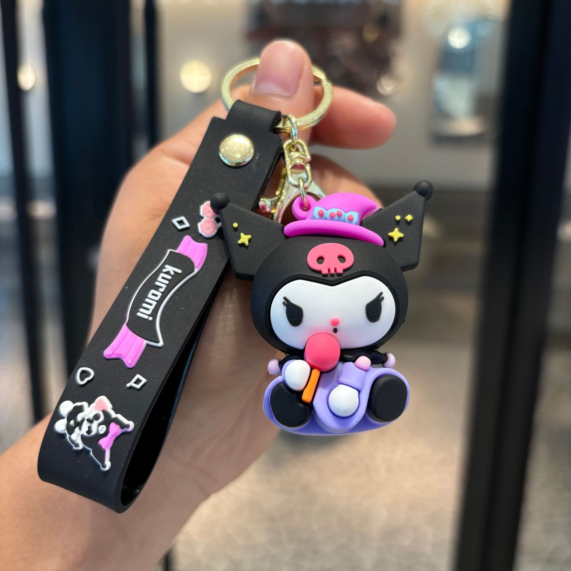 Sanlio colgante de llaver pareja encantadora Kuolomi muñeca llaverera para niños pequeños regalos llaverera