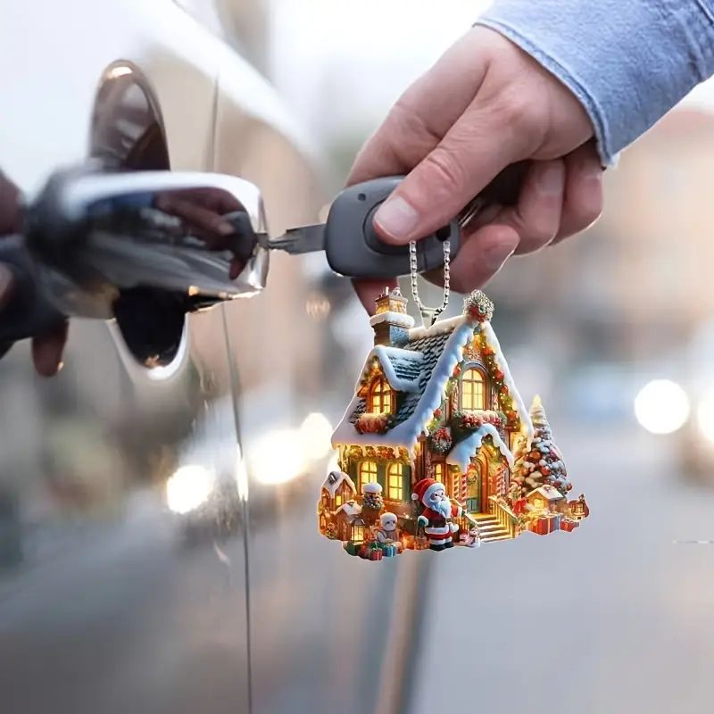 Nuevos productos transfronterizos creativos árbol de Navidad Papá Noel acrílico colgante artesanía automóvil decoración para el hogar