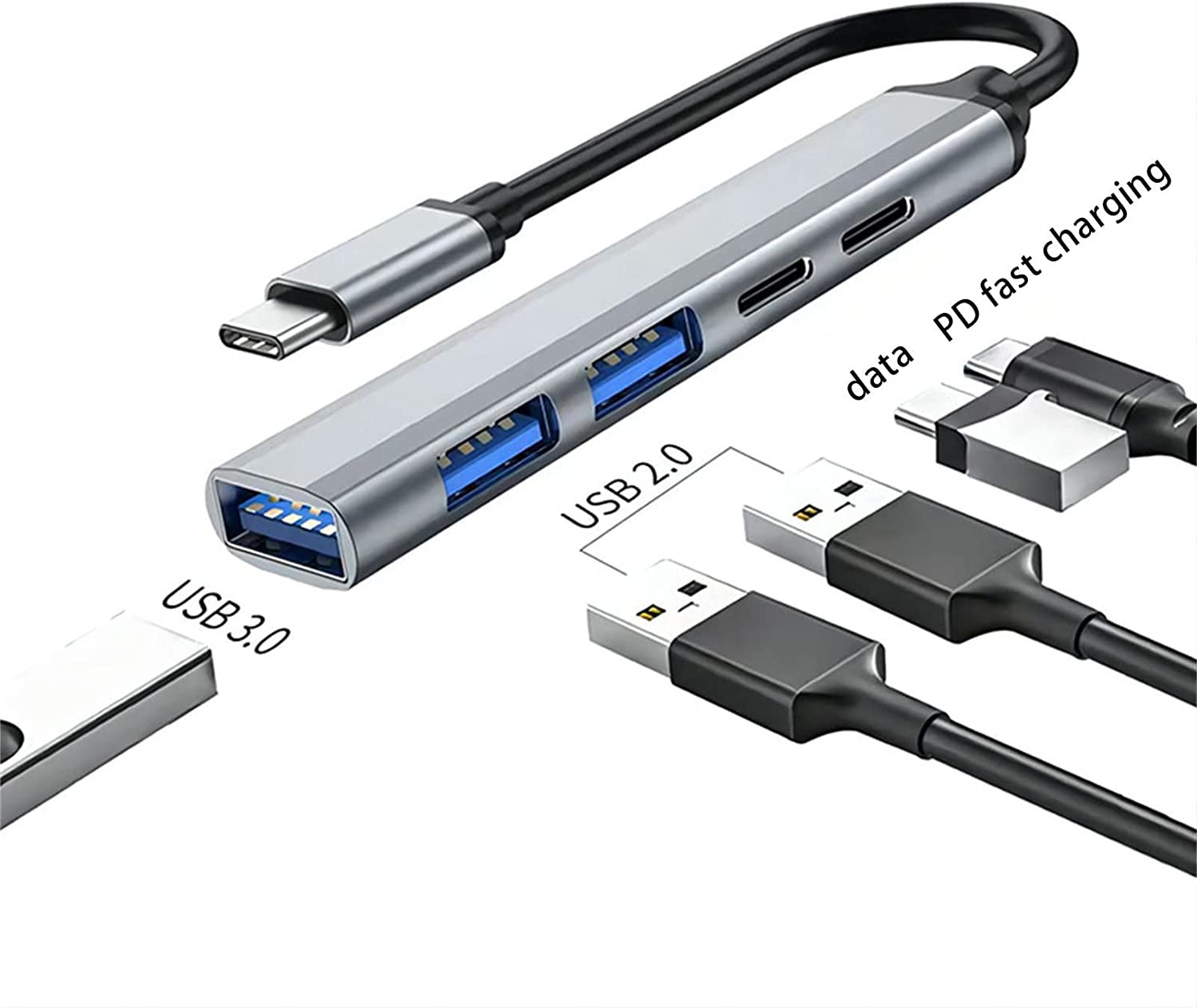 Cinco en uno tipo-c estación de acoplamiento tarjeta de red USB c3.0hub 5-in-1HDMI4K computadora de muelle de expansión portátil