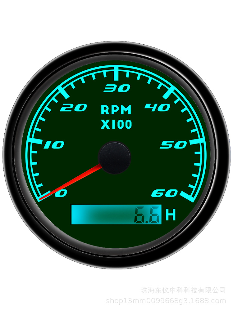 Cross-Border Hot-Selling 85mm Tachometer with Colorful Backlight for Generator Sets, Engines, and Engineering Vehicles, Colorful Lighting Effect Instrument