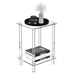Cross-border Explosive Transparent Double-layer Coffee Table Acrylic Transparent Sofa Side Table Simple Two-layer Storage Rack