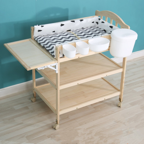 Multifunctional solid wood diaper table newborn baby BB care diaper changing operating table massage and caressing table