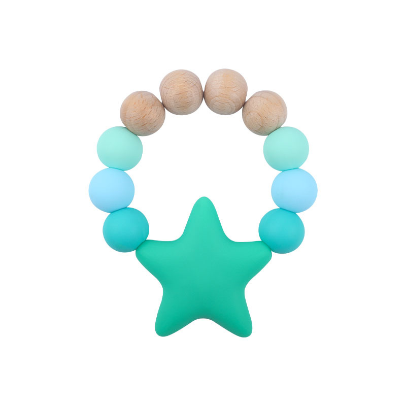 Suministros para bebés Beads DIY juguete mordedor silicona calmante Big Star mordedura pegamento bebé teether stick teether