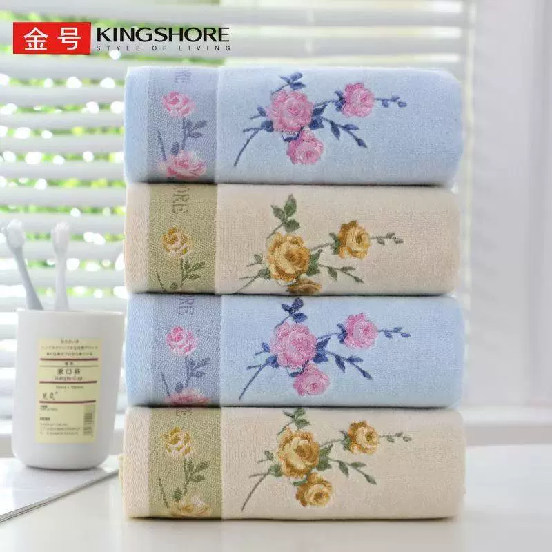 Полотенце из чистого хлопка золотого размера, мягкое и впитывающее, для мытья лица, деловое вышитое домашнее парное банное полотенце для лица
