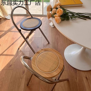 Second-Hand Designer Foldable Chair Home Folding Dining Chair Bedroom Simple Modern Nordic Internet Celebrity Photo Chair