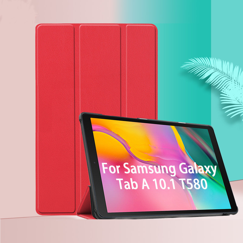 Applicable to Samsung Tab A 10.1-inch T580 tablet protective case Samsung P580 tablet leather case tri-fold