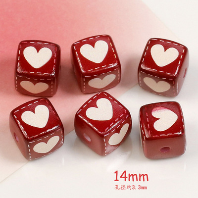 Dulces lindos dibujos animados amor cuadrado cuentas diy cadena de teléfono móvil hecha a mano accesorios de material de pulsera