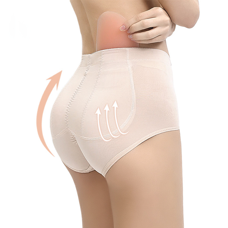 Amazon Hot Selling Fake Ass Shaping Pants Removable Silicone Hip Boom Hip Lifting Fake Hip Pants High Waist Abdomen Tinting Panties