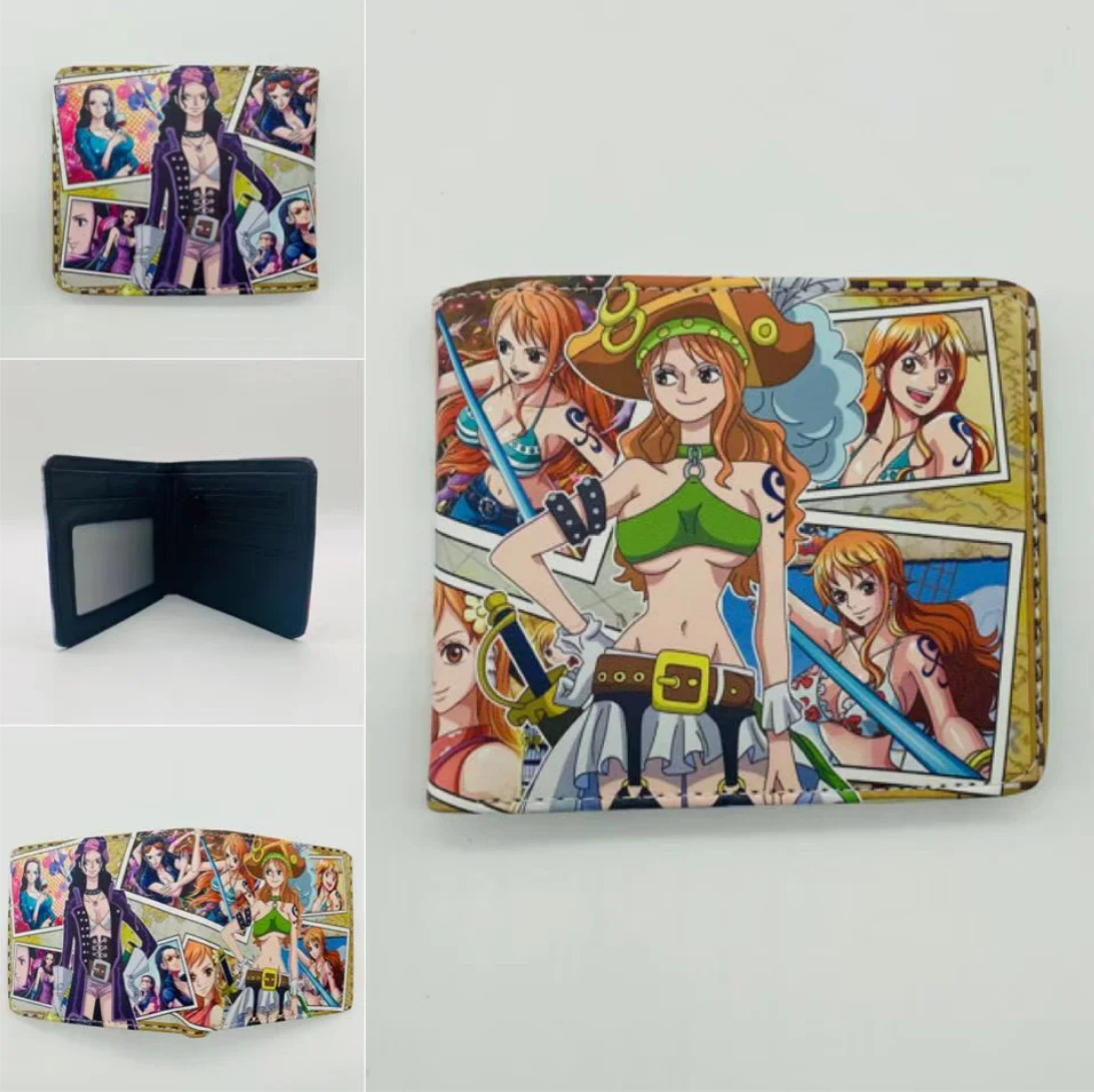 One Piece One Piece Cartera de dibujos animados japoneses Luffy Choba Solon plegable estudiantes PU cartera de cuero corta