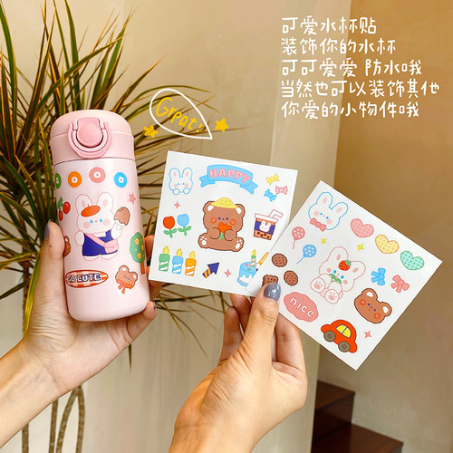 New Japanese PET handbook stickers, cartoon girl heart waterproof stickers, mobile phone decoration stickers, water cup stickers wholesale