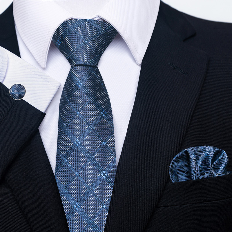 Paisley Men's Necktie Pocket Square And Cufflinks Gift Set_voghion.com