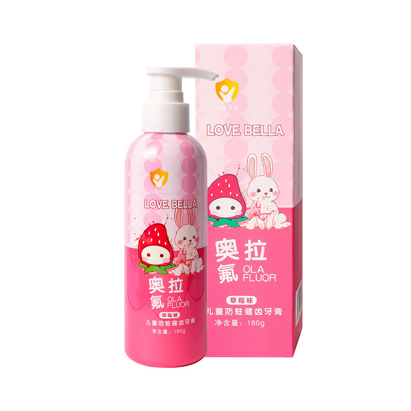 LOVEBEELLA 子供用虫歯予防歯磨き粉 3-12歳 乳歯ケア ベビー用 プッシュ式 フッ素配合 歯を固める|undefined