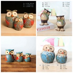 Supply kiln-turned ceramic owl crafts, home owl craft ornaments, animal ornaments 1003