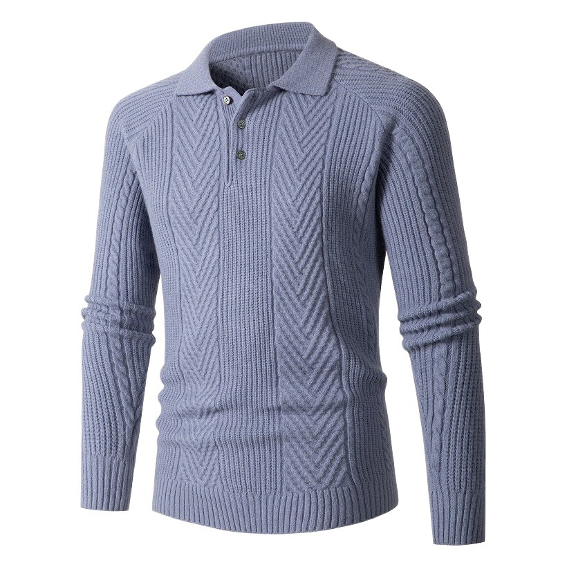 Suéter de punto jacquard para hombre, estilo coreano, corte ajustado, estilo sencillo para el día a día, para otoño e invierno, exportación transfronteriza