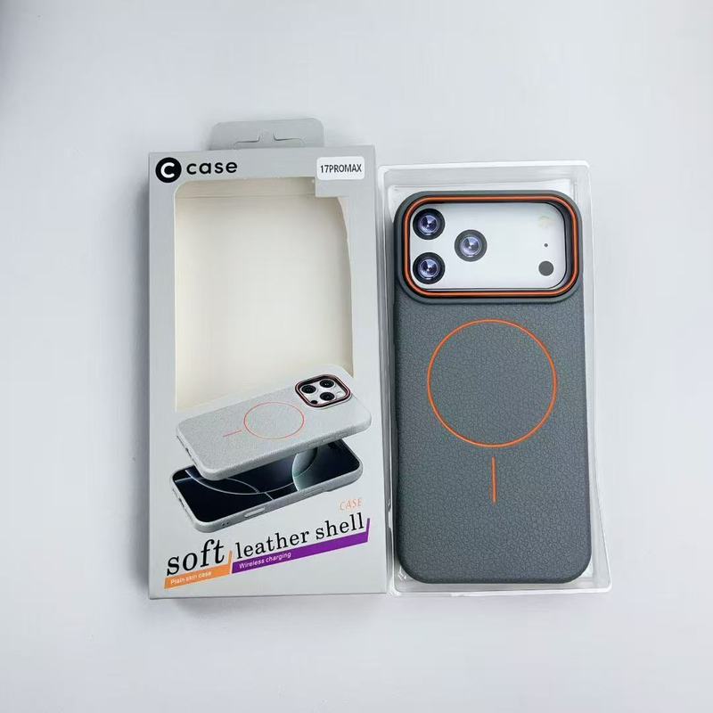 适用苹果16PRO荔枝纹TPU手机壳细圈磁吸皮质iPhone15磨砂感保护套|undefined