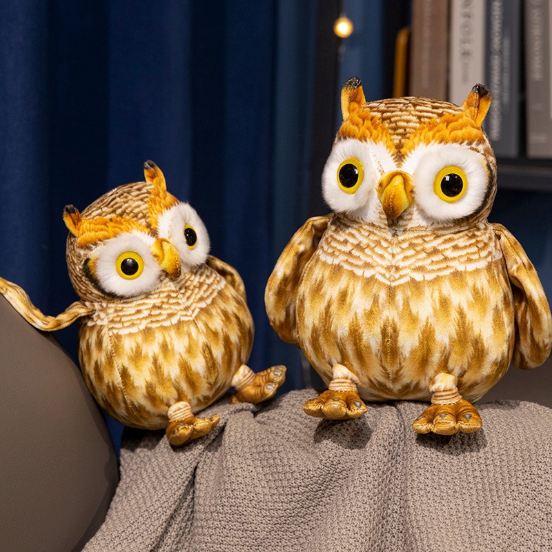 Simulación transfronteriza búho muñeca muñeca muñeca peluche pájaros adornos almohada para niños para dormir regalos de cumpleaños mujeres