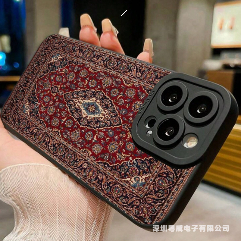 Red Flower Totem Suitable for Apple 16Pro Mobile Phone Case 15Pro Pupil Eye Iphone14/13/12 Cross-Border 11 All-Inclusive