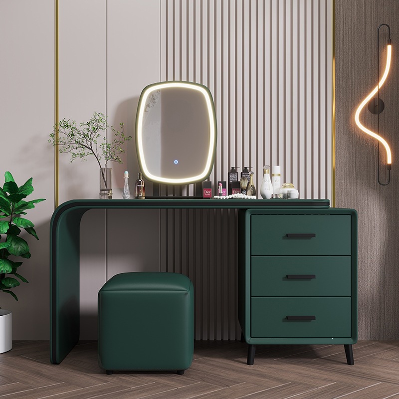 Fábrica directa moderna simple mesa de madera massiva 2026 nuevo dormitorio principal mesa de maquillaje de lujo pequeño almacenamiento