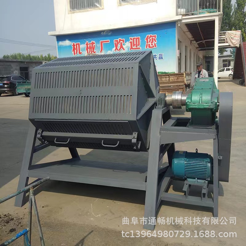 面包石六角电动抛光机 零件去毛刺设备 批量处理火烧铁除锈干磨机