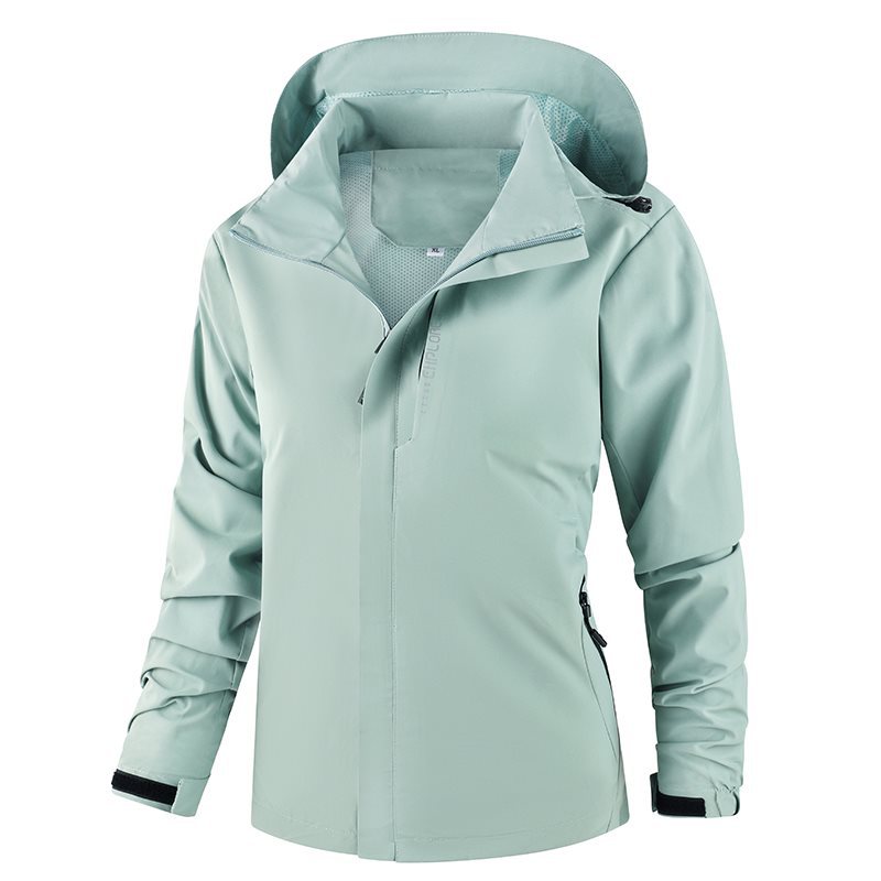 5XL Women's Cross-Border Foreign Trade Outdoor Windproof Jacket for Spring and Autumn, Single Layer, Detachable Hood Clip