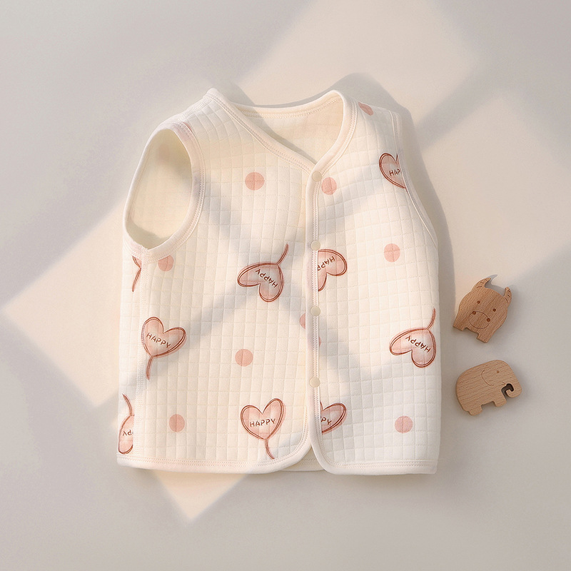 Baby vest, spring and autumn outerwear, three-layer warm vest, children's vest, lightweight jacket, newborn vest