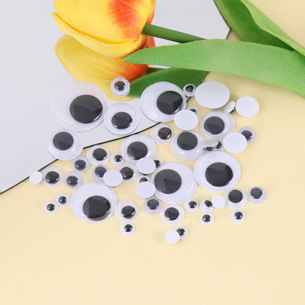 Multi-specification black and white movable eye beads with adhesive…