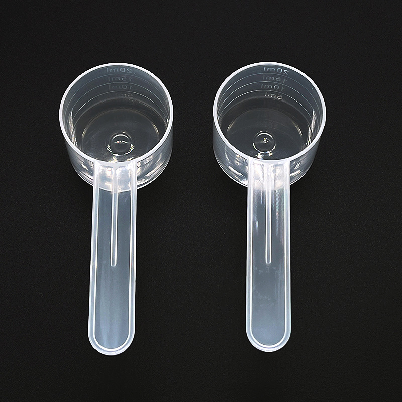 Gıda sınıfı 10g 20ml kaşık şeffaf PP plastik ölçüm kaşığı süt tozu kaşığı düz tabanlı ölçekli kaşık karıştırma ölçüm kaşığı