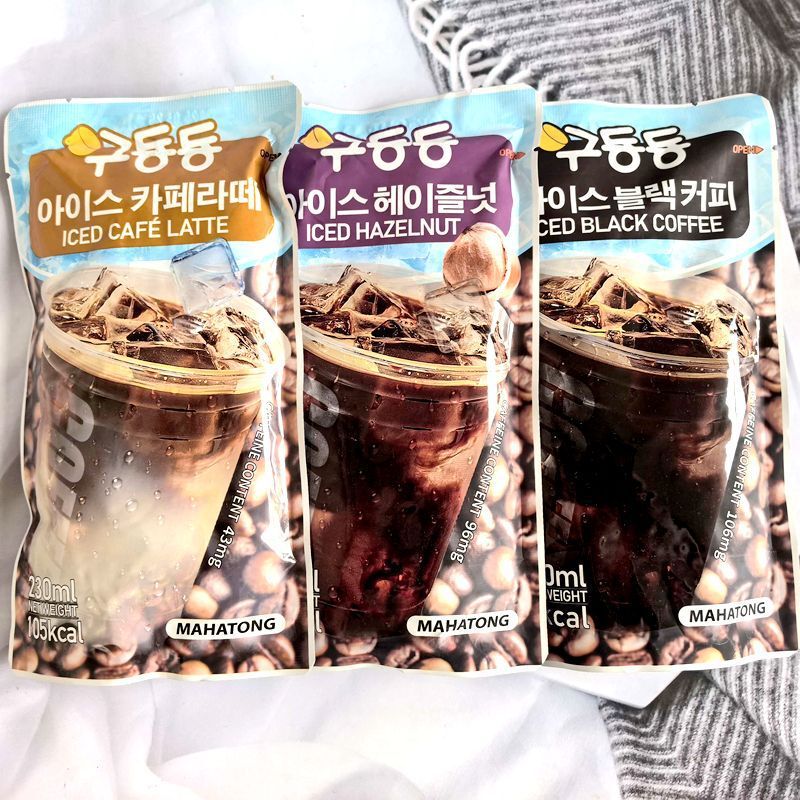 Korean Imported Gudongdong Coffee Hazelnut American Black Coffee Latte 0 Fat Ready-To-Drink 230ml Bagged