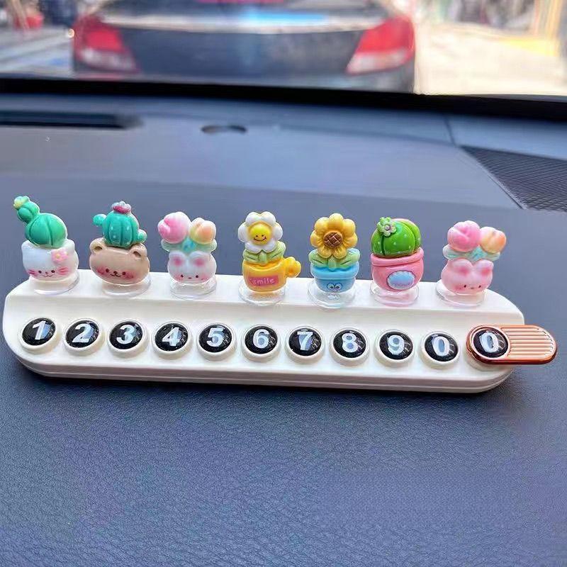 Nuevo de pie de imitación de maceta placa de número de coche placa de estacionamiento temporal placa de coche de teléfono artículos de decoración creativos