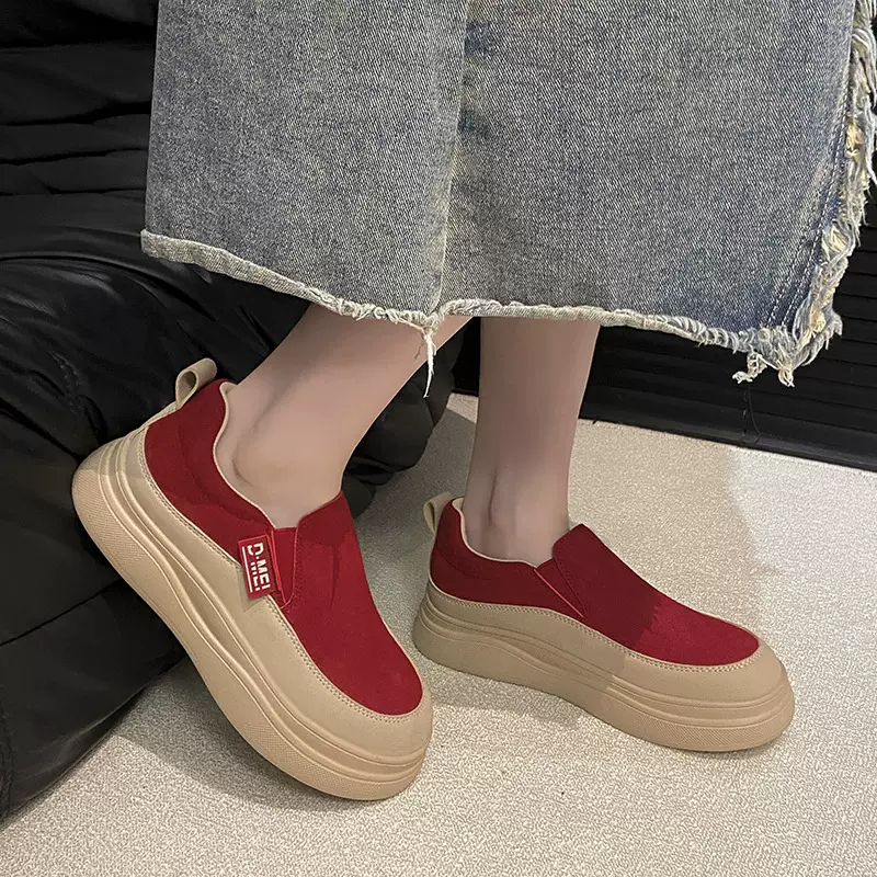 复古小皮鞋女2025新款秋季时尚百搭一脚蹬软底妈妈鞋浅口乐福单鞋
