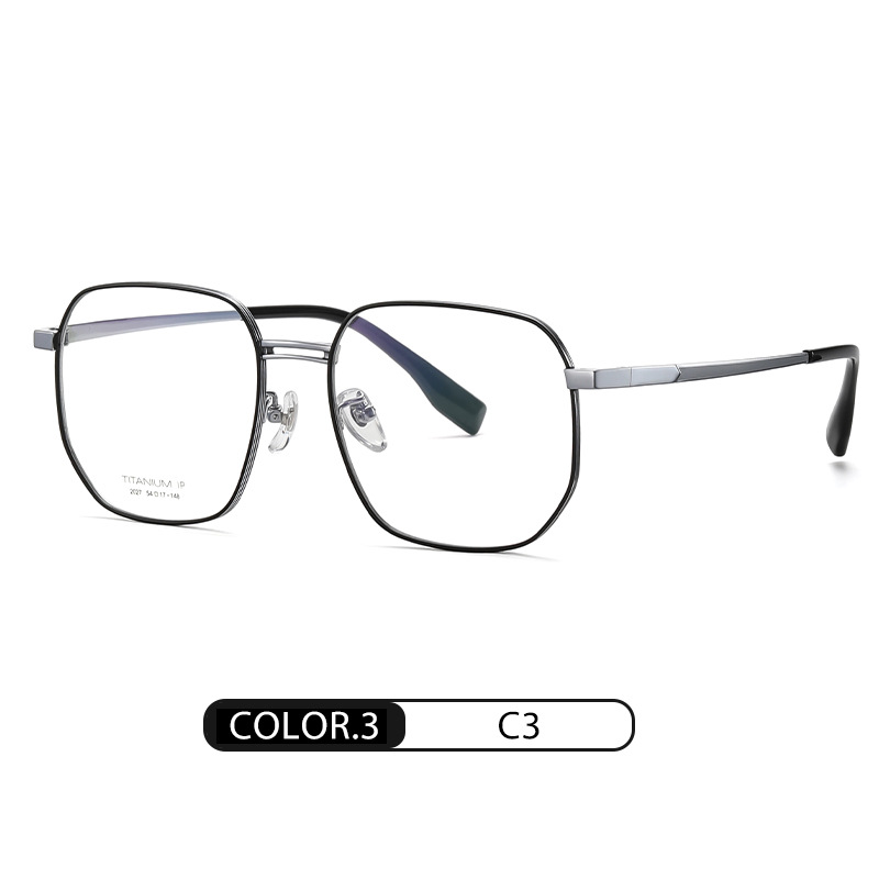 Nuevo marco de los vidrios de titanio puro de los hombres YJ2027 moda gafas de miopía marco de las mujeres chapado IP ultra-ligero gafas de titanio puro marco